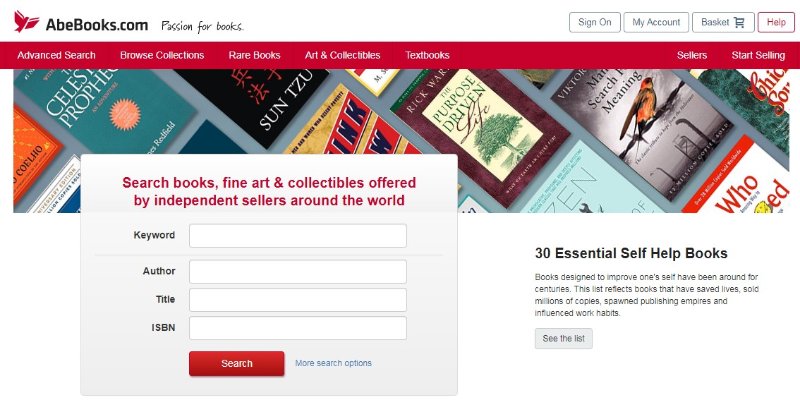 Abebooks.com 买书卖书网站