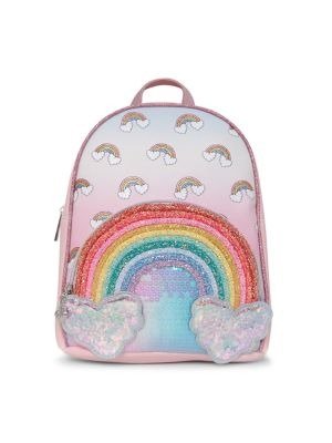 OMG Accessories Girl's Over The Rainbow Glitter PVC Backpack