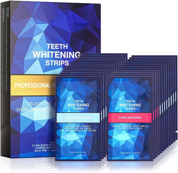 Gloridea Teeth Whitening Strips, 50 Pcs , 25 Treatments