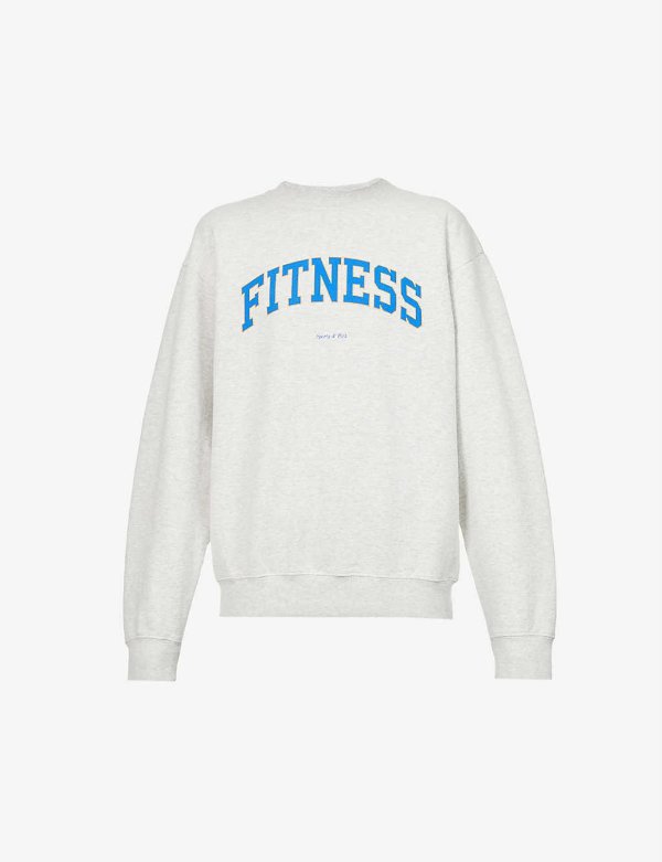 Fitness-print cotton-blend jersey sweatshirt