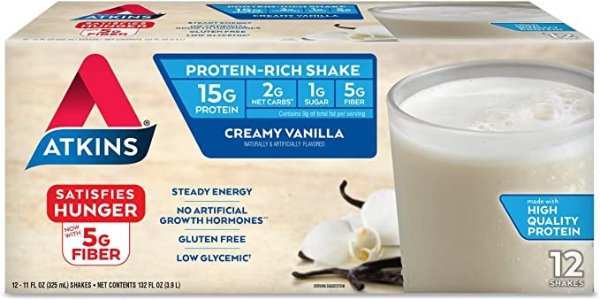 Creamy Protein-Rich Shake With High-Quality Creamy Vanilla, 12 Count