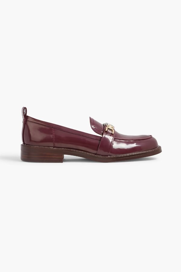 Christy faux patent-leather loafers