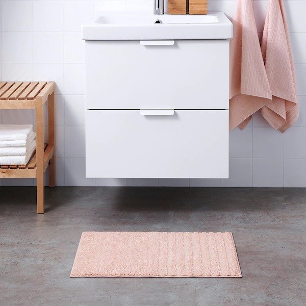 VINNFAR Bath mat, pale pink - IKEA