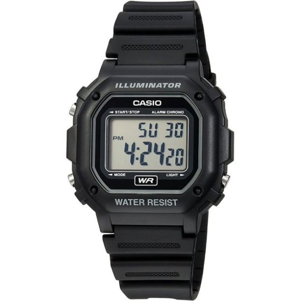 Men's Digital Illuminator Sport Watch, Black Resin F108WH-1ACF