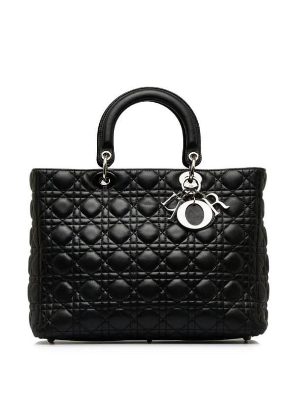 2019 pre-owned large Cannage Lady Dior handbag