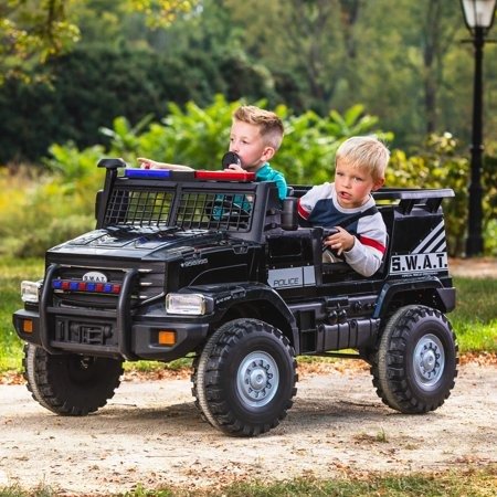 12V Battery-Powered SWAT Truck 2-Seater Ride-On Toy