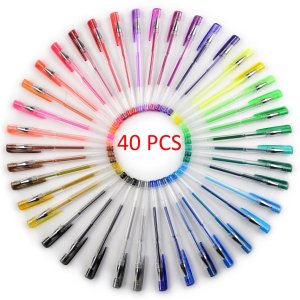 Everyday Essentials Gel Pens - Set of 40 Individual Colors with Barrel Case