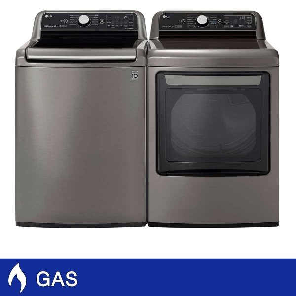 5.5 cu. ft. Top Load Washer and 7.3 cu. ft. GAS Dryer with TurboSteam