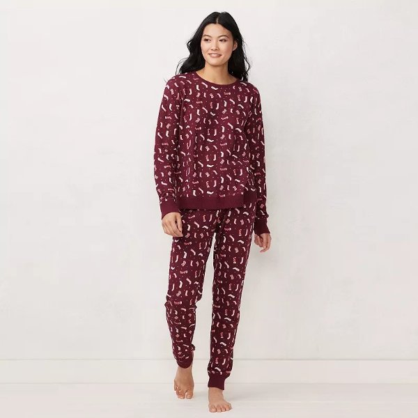 Kohl's Women's LC Lauren Conrad Cozy Long Sleeve Pajama Top & Pajama Pants  Set 50.00