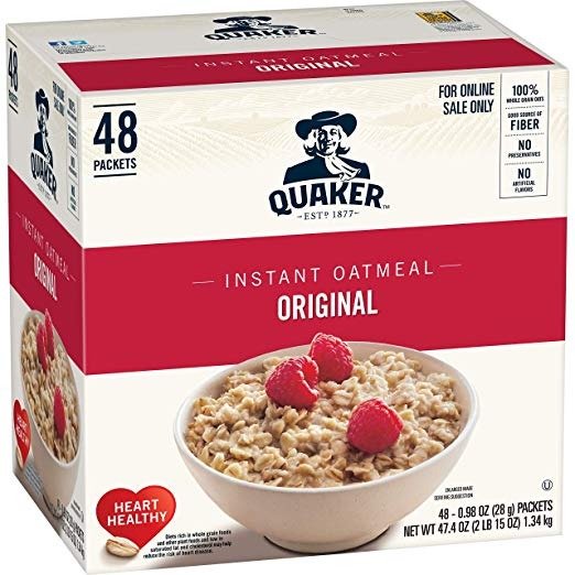 Instant Oatmeal, Original, 48 Count, 0.98 oz Packets (Packaging May Vary)