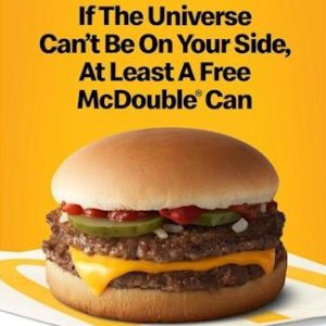 Free McChicken or McDouble with purchase of medium friesMcDonald's Mercury Retrograde Limited Time Promotion