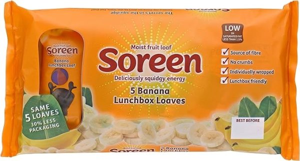 Soreen 香蕉午餐盒面包零食棒 5x30g