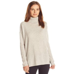 Lark & Ro Women's Cashmere Slouchy Turtleneck Sweater