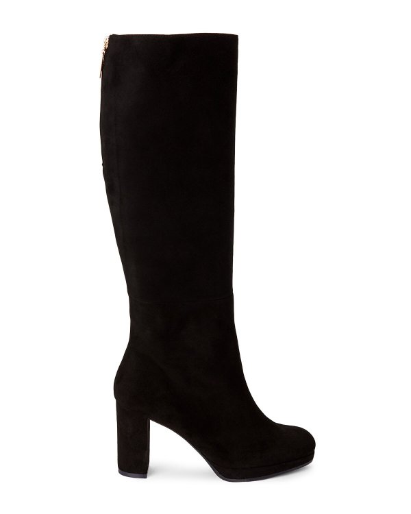 Black Marcella Suede Tall Boots