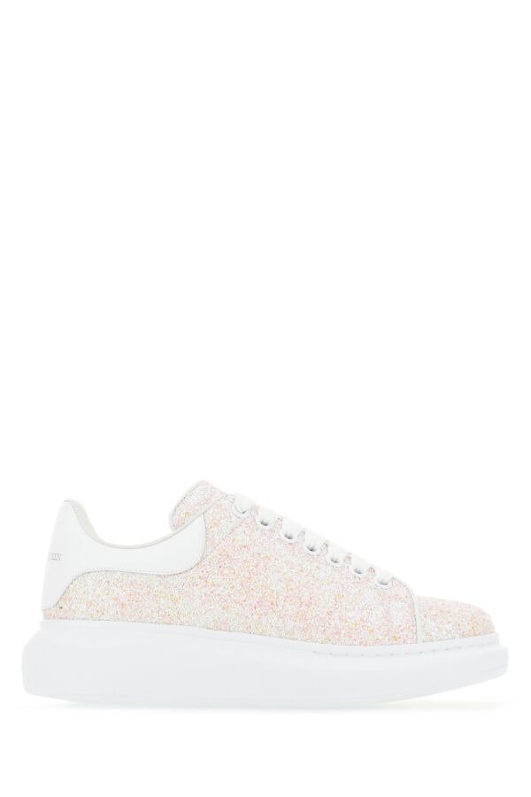 Embellished leather with white leather heel sneakers