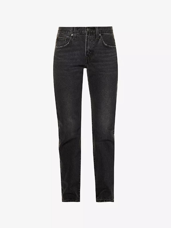Middy straight-leg mid-rise jeans