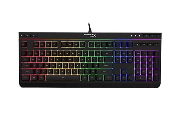 Alloy Core RGB – Membrane Gaming Keyboard – Comfortable Quiet Silent Keys with RGB LED Lighting Effects, Spill Resistant, Dedicated Media Keys, Compatible with Windows 10/8.1/8/7 – Black