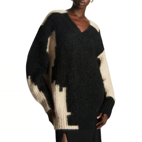 Oversize Mohair & Merino Wool V-Neck Sweater 马海毛羊毛毛衣 235.00 超值好货 | 北美省钱快报