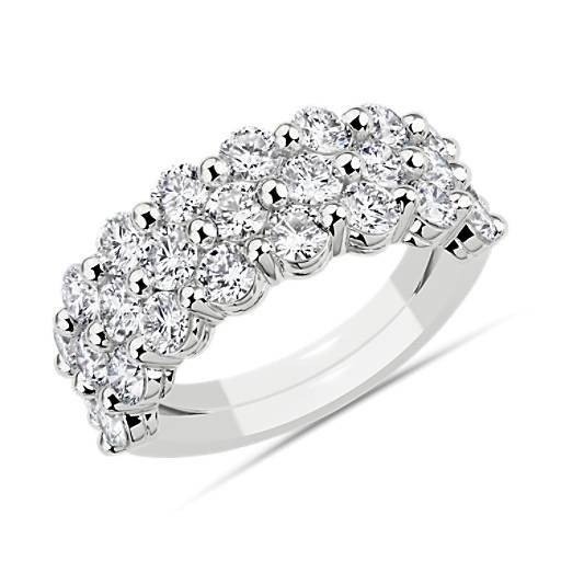 3 Row Diamond Anniversary Ring in 18k White Gold (2 1/2 ct. tw.) | Blue Nile