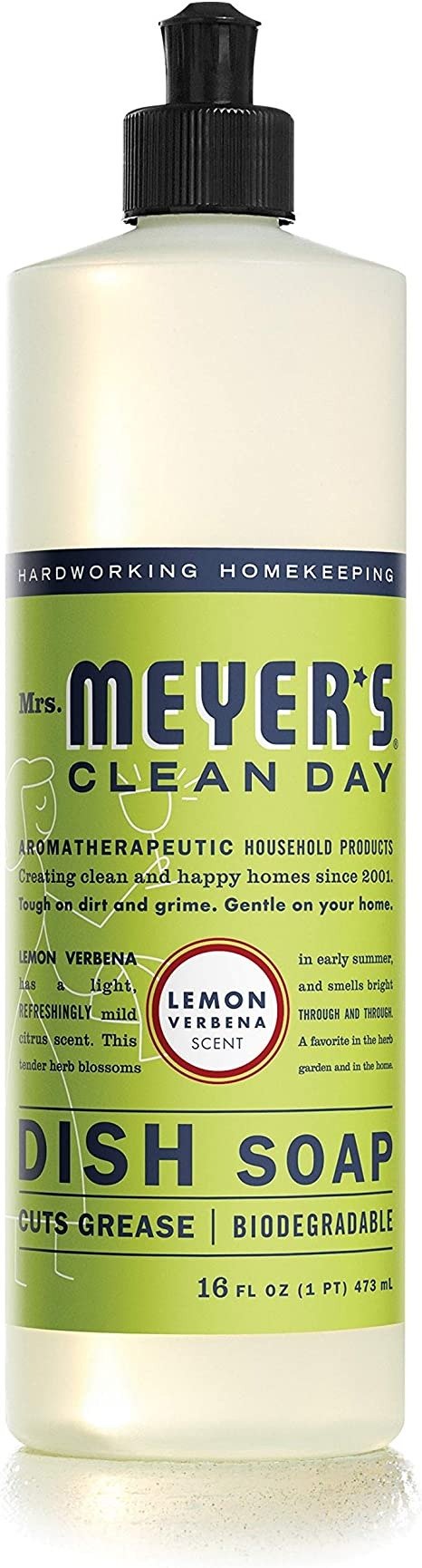 Clean Day Liquid Dish Soap, Lemon Verbena, 16 ounce bottle