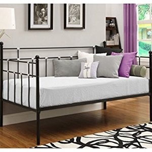 DHP Hayley Metal Daybed, Space-Saving and Multifunctional, Black