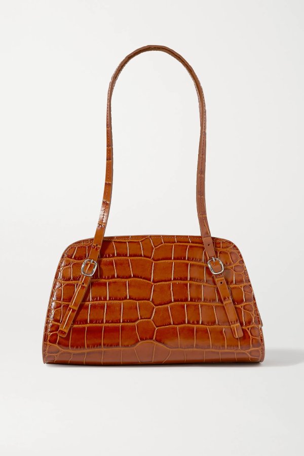 Lora croc-effect leather shoulder bag