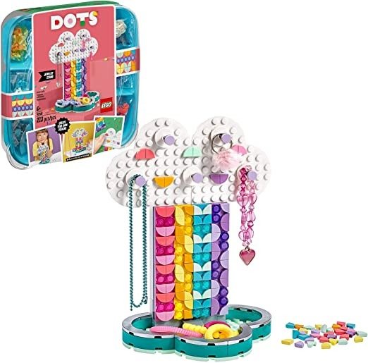 DOTS Rainbow Jewelry Stand 41905 DIY Craft Decorations Kit, A Fun Toy for Kids who Like Creating Arts and Crafts Bedroom Decor Accessories, New 2020 (213 Pieces)