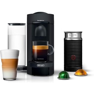 NespressoVertuoPlus Deluxe Coffee and Espresso Machine by De'Longhi with Milk Frother, 5 ounces, Matte Black
