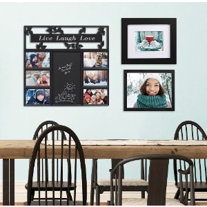 Mainstays 19" x 18" 6-Openings Collage Frame Black with Chalkboard @ Walmart