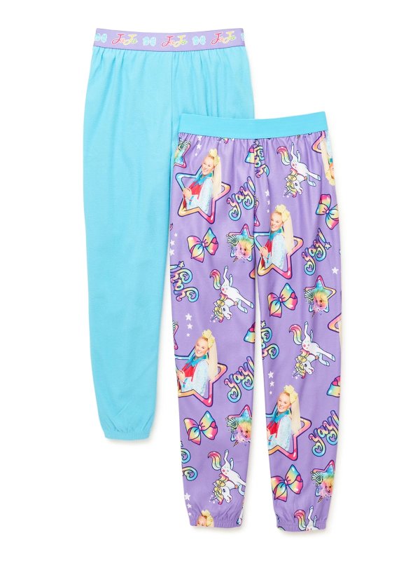 Girls' Pajama Pants, 2-Pack, Sizes 4-12