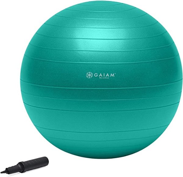 Total Body Balance Ball Kit - Includes Anti-Burst Stability Exercise Yoga Ball, Air Pump, Workout Program