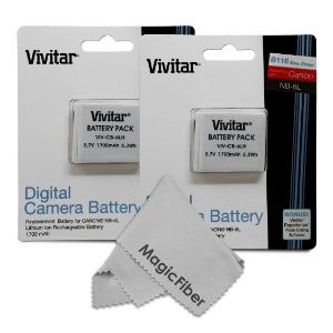 Vivitar 1700mAH Li-ion Replacement Batteries for Select Canon Digital Cameras (Pack of 2) @ Amazon