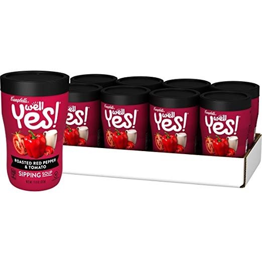 Well Yes! Sipping Soup, Vegetable Soup On The Go, Roasted Red Pepper & Tomato, 11 oz. Cup (Pack of 8)