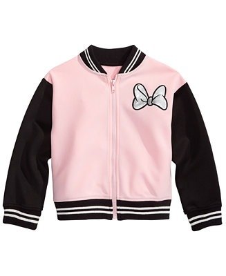 Little Girls Minnie Mouse Bomber Jacket