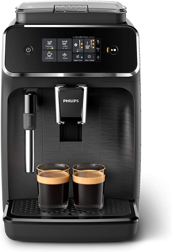 2200系列 全自动咖啡机 EP2220/10 2种特色咖啡饮品，黑色/拉丝黑