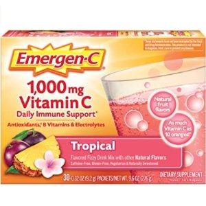Emergen-C 1000mg Vitamin C Powder Tropical Flavor - 30 Count/1 Month Supply