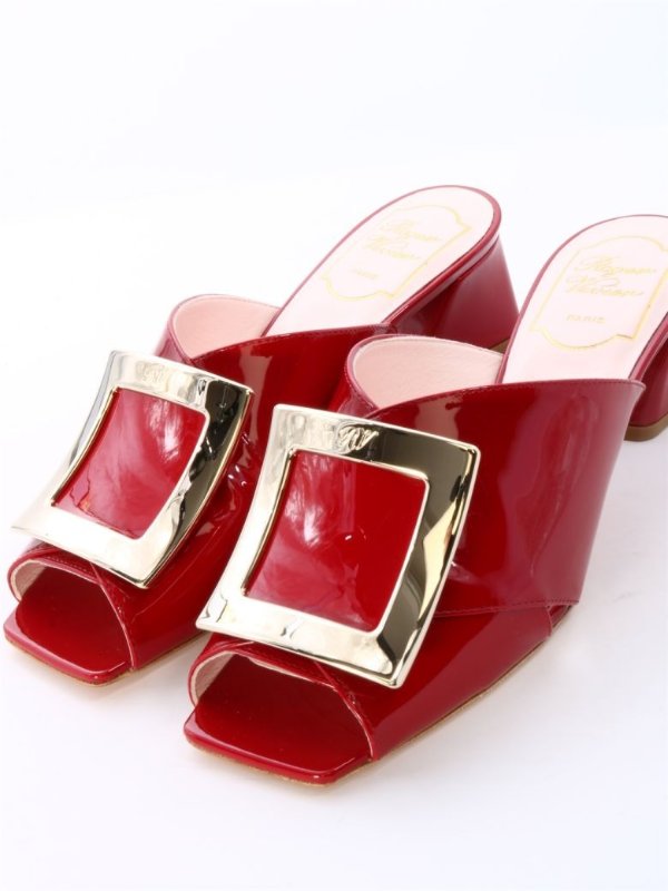 Mule Sandal Red Patent