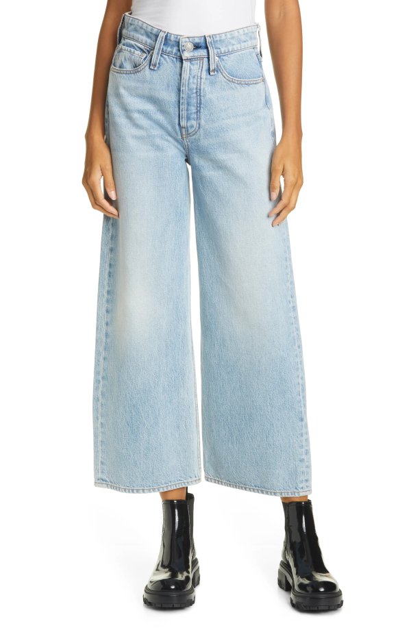 Maya Nonstretch High Waist Ankle Wide Leg Jeans
