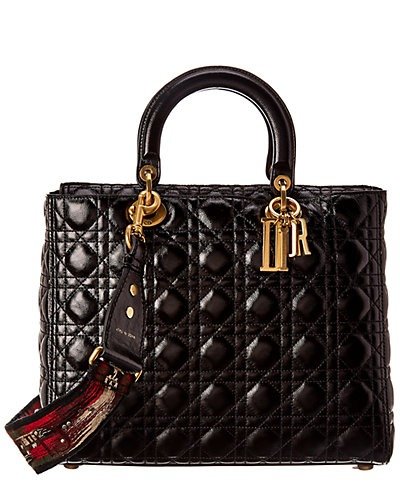 Dior Large Lady Dior Quilted Cannage Leather Tote