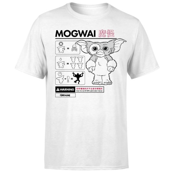 Mogwai Instructional Men's T-Shirt - White