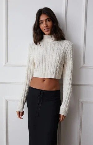 Bailey Cable Knit Cropped Sweater