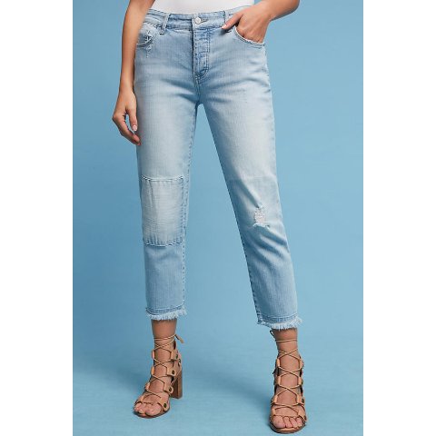 Pilcro Hyphen Mid-Rise Boyfriend Cropped Jeans
