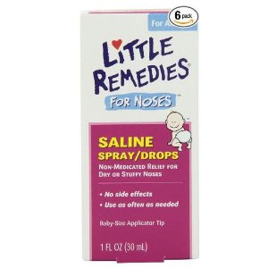 Little Remedies Saline Spray/Drops for Dry for Stuffy Noses, 1-Ounce (30 ml) (Pack of 6)