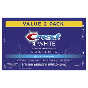 Crest 3D White Stain Eraser Whitening Toothpaste, Fresh Mint, 2 Count