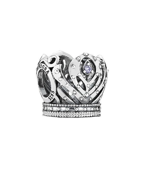 Disney Jewelry Collection Silver CZ Anna's Crown Charm