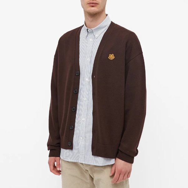 Tiger Crest Knit CardiganMoroccan Brown