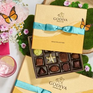 低至7.5折Godiva 巧克力折扣区特卖，19颗金装礼盒$24