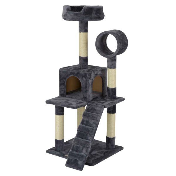 Gray Cat Tree Condo with Sisal Covered Posts, 49.5" H