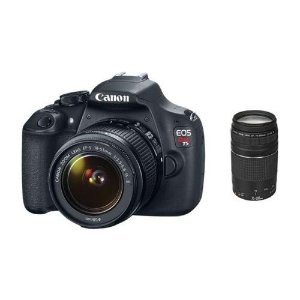 佳能Canon EOS Rebel T5单反数码相机 + EF-S 18-55mm镜头 + EF 75-300mm镜头