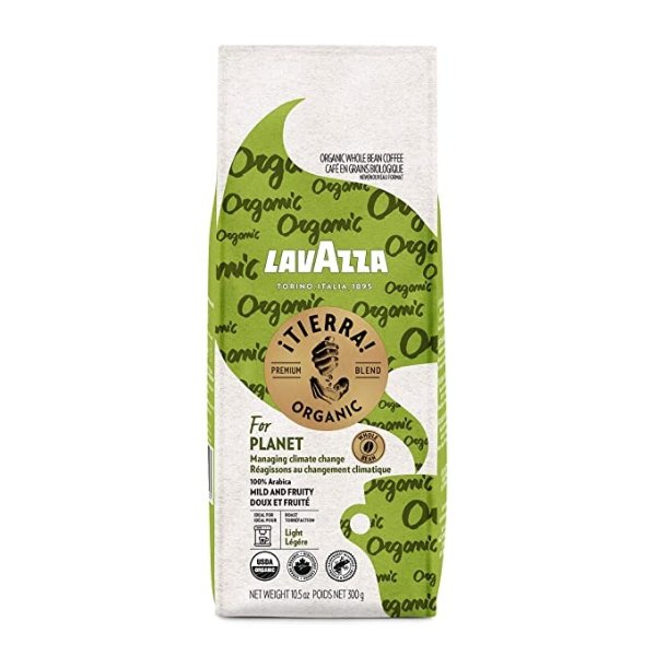¡Tierra! Organic Planet Whole Bean Coffee Light Roast, Natural, 10.5 Oz , Pack of 6